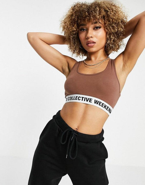 ASOS DESIGN Women's Brown Sport Bra ANF2066
