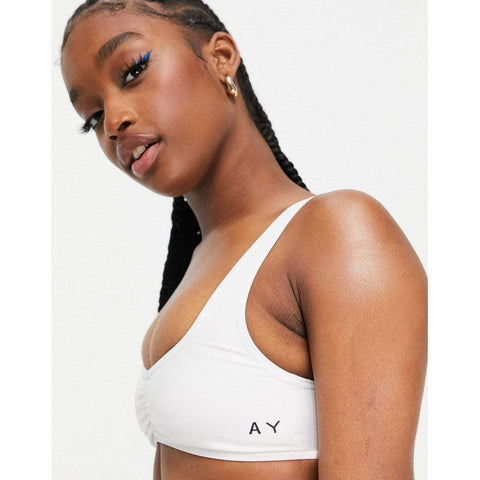 Asos Design Women's White Bikini Top ANF2481