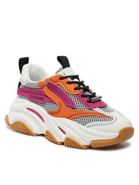 Steve Madden Women's Orange & Magenta Possession-E Sneakers | Steve Madden In Lebanon
