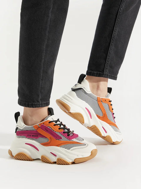 Steve Madden Women's Orange & Magenta Possession-E Sneakers | Steve Madden In Lebanon