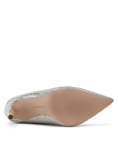 Steve Madden Women's Silver Rhinestone Vivie Heels | Steve Madden In Lebanon