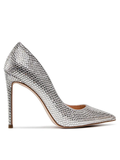 Steve Madden Women's Silver Rhinestone Vivie Heels | Steve Madden In Lebanon