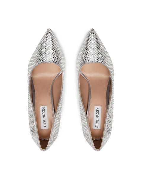 Steve Madden Women's Silver Rhinestone Vivie Heels | Steve Madden In Lebanon