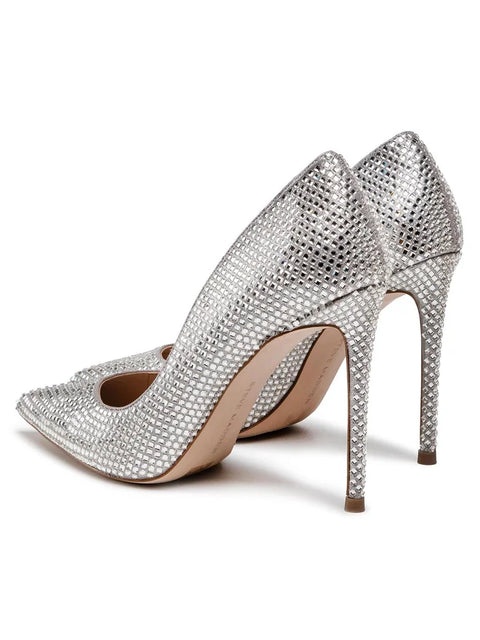 Steve Madden Women's Silver Rhinestone Vivie Heels | Steve Madden In Lebanon
