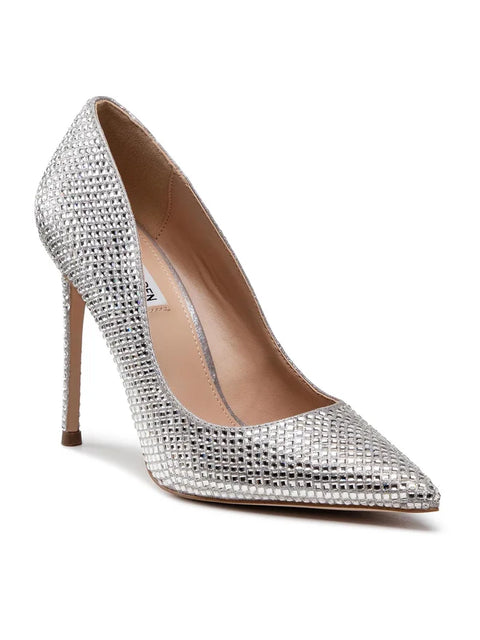 Steve Madden Women's Silver Rhinestone Vivie Heels | Steve Madden In Lebanon