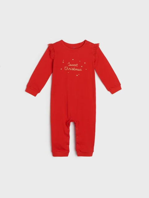 Sinsay Baby Girl's Red Christmas Printed Overalls | Sinsay In Lebanon