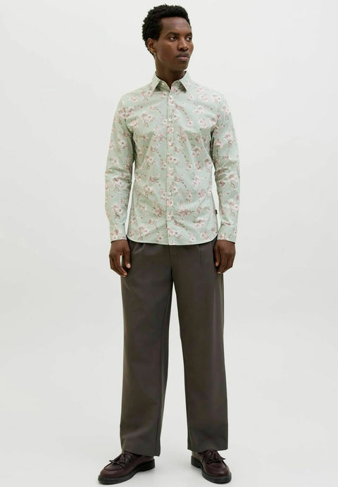 Jack & Jones Men's Aqua Grey Slim Fit Premium Shirt | Jack & Jones In Lebanon