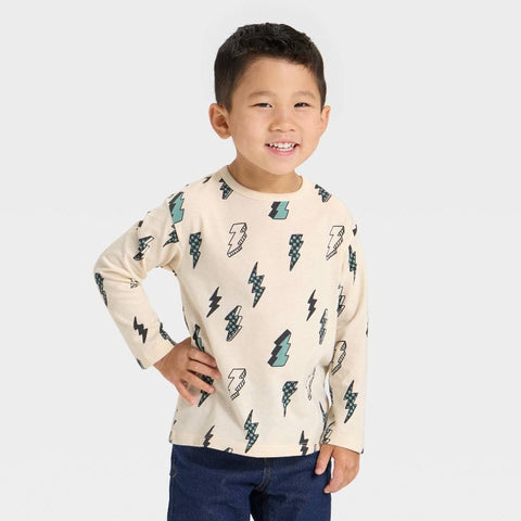 Cat & Jack Boy's Beige Long Sleeve Relaxed Blouse | Cat & Jack In Lebanon