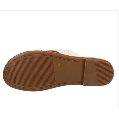 Draper James Women's Off White Alex Raffia Cross Strap Slippers | Draper James In Lebanon