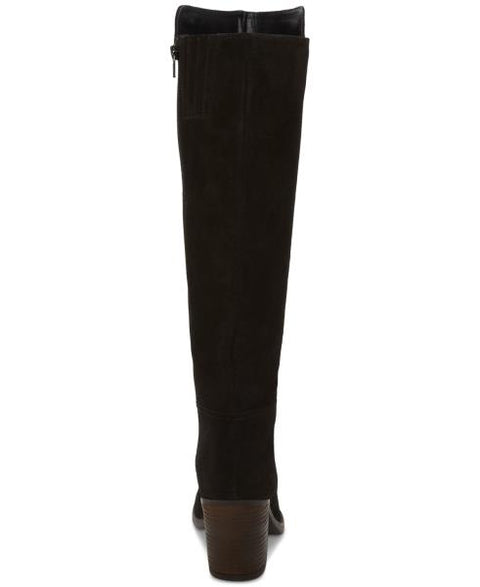 Lucky Brand Women's Bonnay Knee-High Wide Calf Dress Boots - Black Suede