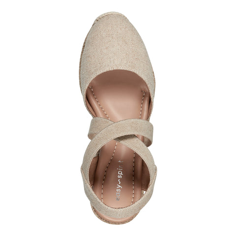 Easy Spirit Women's Beige Meza Espadrille Wedge Sandals | Easy Spirit In Lebanon