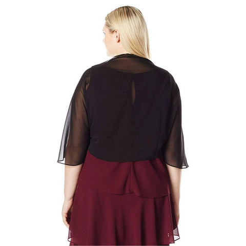 Slny Women's Black Solid Sleeve Button Cardigan | Slny in Lebanon