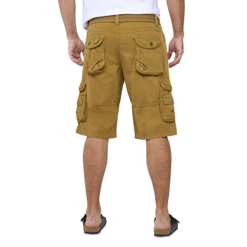 X RAY JEANS Men's British Khaki Belted 12.5" Inseam Knee Length Cargo Shorts | X RAY JEANS in Lebanon