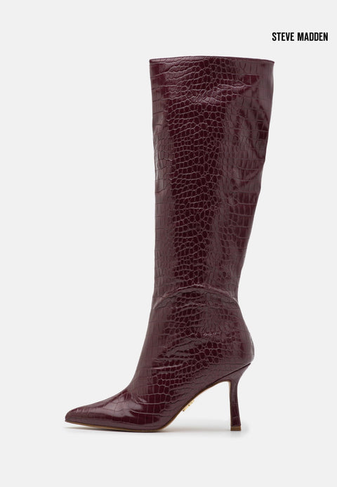 Steve Madden Women's Wine Croco Jazz Up Knee Heeled Boots |Steve Madden in Lebanon