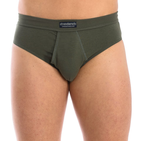 Abanderado Men's Olive Green /White lined Black Pack-2 Slips Sensitive breathable fabric Briefs  | Abanderado in Lebanon