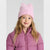 Sinsay Girl's Pink Knit Ribbed with a Playful Cat Ear Shape Beanie