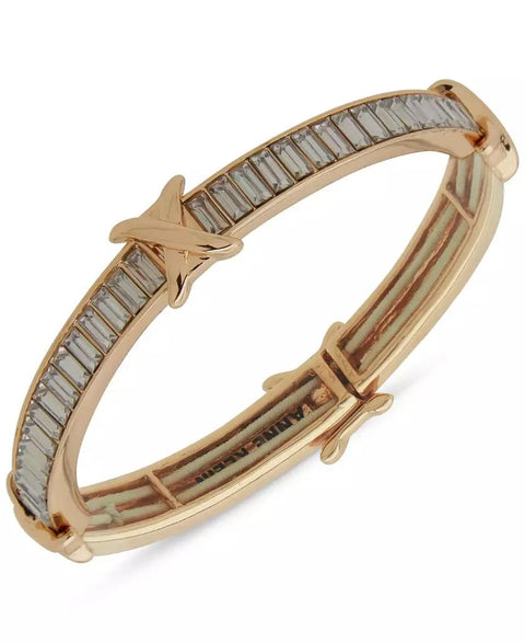 Anne Klein Women's Gold & Blue Crystal Baguette Stone Stretch Bracelet | Anne Klein In Lebanon