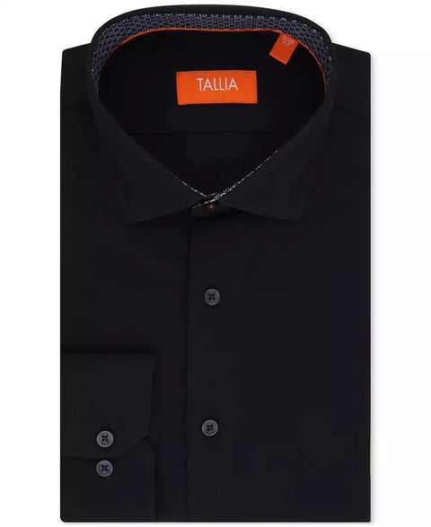 Tallia Men's Black Slim-Fit Solid Poplin Long Sleeve Shirt | Tallia In Lebanon