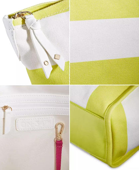On 34th Women's Lemonlime Strp Cynthiah Extra Large Canvas Tote Bag | On 34th In Lebanon