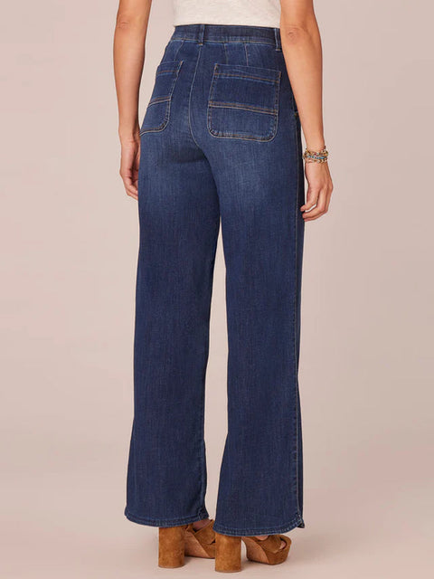 Democracy Women's Navy Ab Solution Tulip Hem Wide Leg Jeans | Democracy In Lebanon