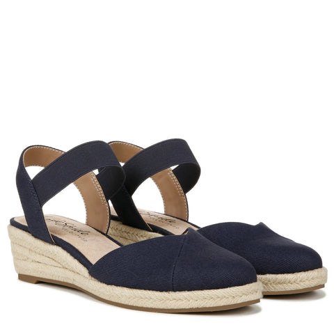 Life Stride Women's Dark Navy Kimmie Wedge Espadrilles Sandal | Life Stride In Lebanon
