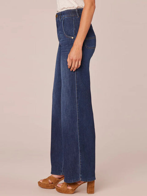 Democracy Women's Navy Ab Solution Tulip Hem Wide Leg Jeans | Democracy In Lebanon