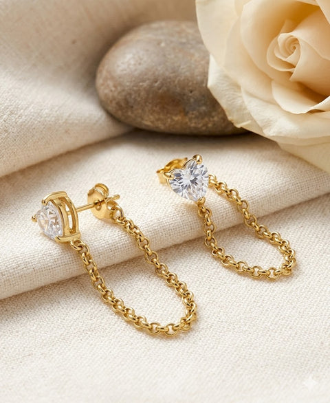 Giani Bernini Women's Gold Cubic Zirconia Heart Front Earrings|Giani Bernini In Lebanon