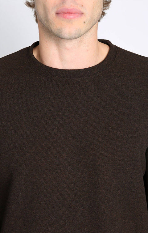 Jachs New York Men's Brown Wool Blend Soft Long Sleeve Crewneck Sweater | Jachs New York In Lebanon