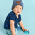 Sinsay Boy's Blue Knit Ribbed Style Bear Patch Beanie