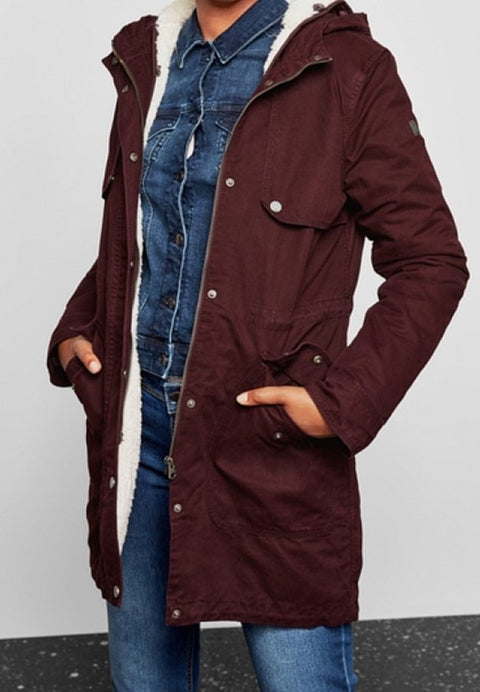 Q/S Women's Plum Hooded Jacket |Q/S In Lebanon