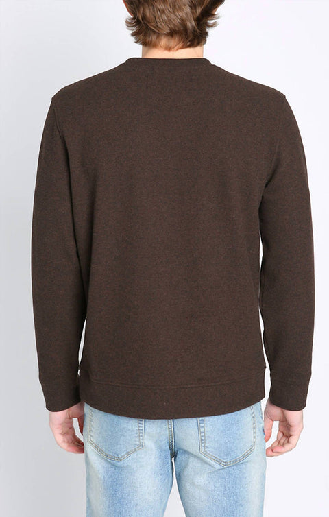 Jachs New York Men's Brown Wool Blend Soft Long Sleeve Crewneck Sweater | Jachs New York In Lebanon