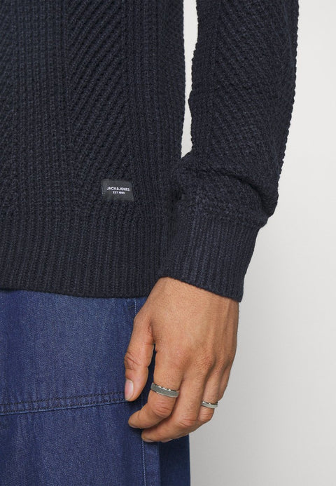 Jack & Jones Men's Navy Knitted Long Sleeve Crew Neck Sweater|Jack & Jones In Lebanon