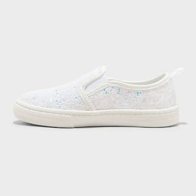 Cat & Jack Girl's White Yana Slip-On Glitter Sneakers | Cat & Jack In Lebanon