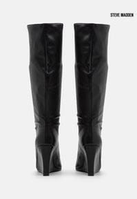 Steve Madden Women's Black Showout Leather Heeled Knee Boots |Steve Madden in Lebanon