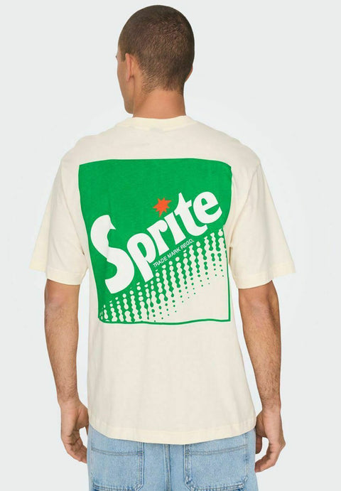 Only & Sons Men's Antique White Sprite Crew Neck T-Shirt | Only & Sons In Lebanon