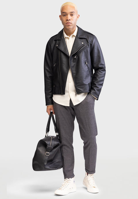 Redefined Rebel Black & Gray Wales Check Ercan Cropped Trousers | Redefined Rebel In Lebanon