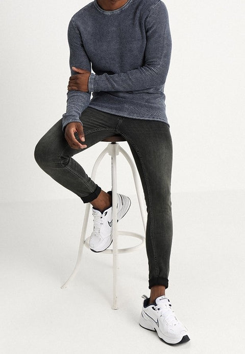 Redefined Rebel Men's Dark Blue Knitted Sweatshirt | Redefined Rebel In Lebanon