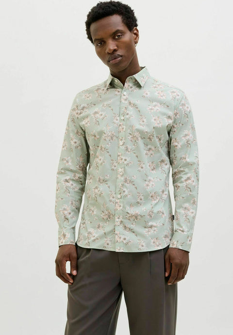 Jack & Jones Men's Aqua Grey Slim Fit Premium Shirt | Jack & Jones In Lebanon