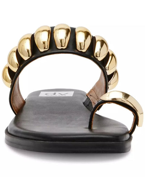 Dolce Vita Women's Black Moon Embellished Gold Toe Ring Flat Slipper | Dolce Vita In Lebanon