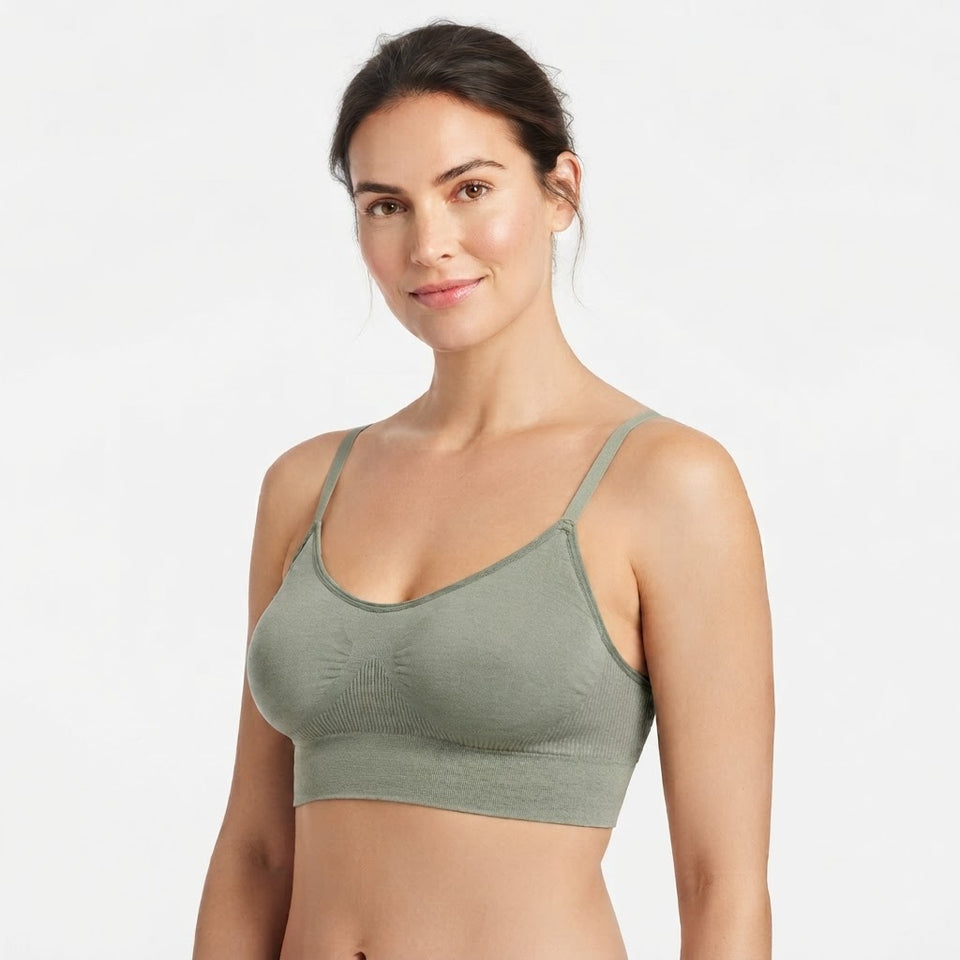 Warner's Women's Sage Green Simply Perfect Easy Sized No Dig Bra