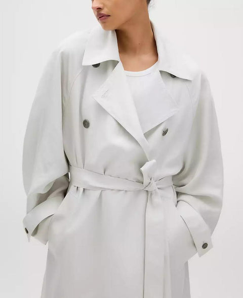 Calvin Klein Women's Off White Relaxed Double-Breasted Trench Coat | Calvin Klein In Lebanon