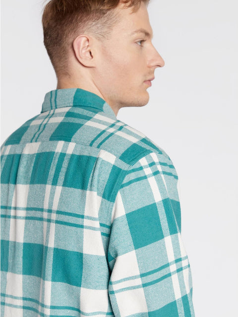 Lee Men's Green & Off White Checkered Relaxed Fit Long Sleeve Worker Shirt | Lee In Lebanon