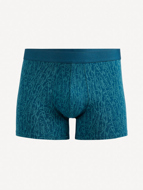 Celio Men's Petrol Cotton-Blend Printed Boxer | Celio In Lebanon