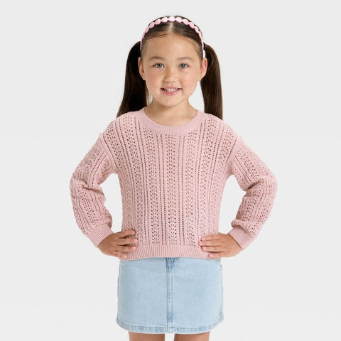 Cat & Jack Girl's Dusty Rose Lightweight Sweater | Cat & Jack In Lebanon