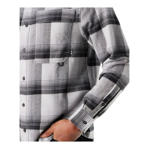 Bass Outdoor Men's Black & Gray Classic Fit Plaid Stretch Pocket Flannel Shirt| Bass Outdoor In Lebanon