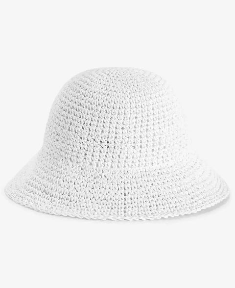 On 34th Women's White Solid Crochet Bucket Hat | On 34th In Lebanon