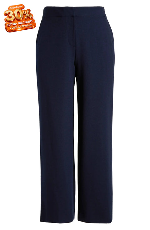 Tahari ASL Women's Navy Mid-Rise Wide-Leg Pant | Tahari ASL In Lebanon