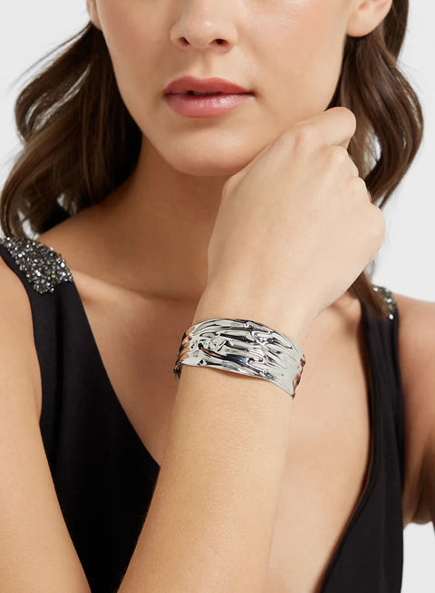 ELLA Women's Silver Molten Cuff Bangle | ELLA In Lebanon