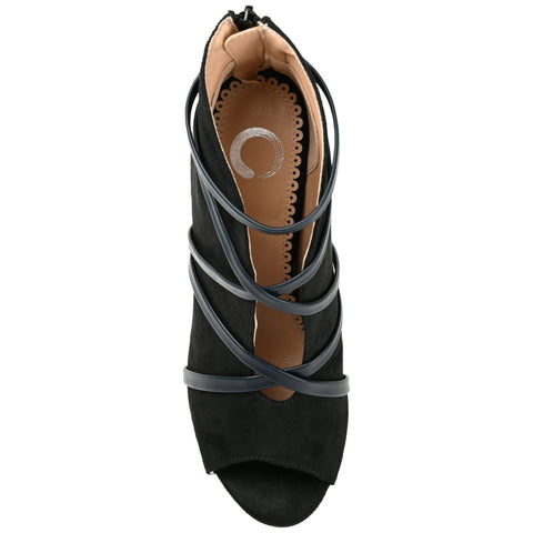 Journee Collection Women's Black Samara Back Zip Peep Toe Stiletto Heels | Journee Collection In Lebanon