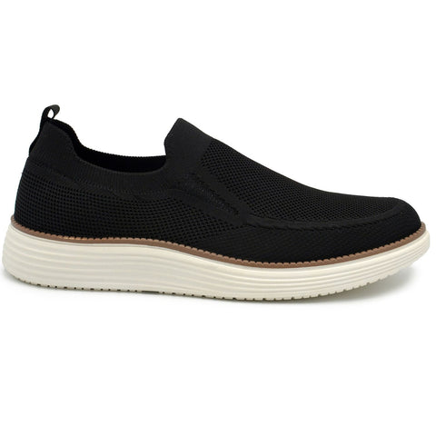 Akademiks Men's Black Olney Knit Laceless Slip-on Casual Shoes | Akademiks In Lebanon